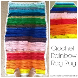 Crochet Rainbow Rag Rug