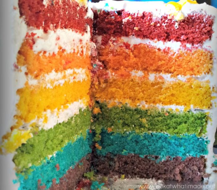 DIY Superhero Pop Art Rainbow Cake Layers