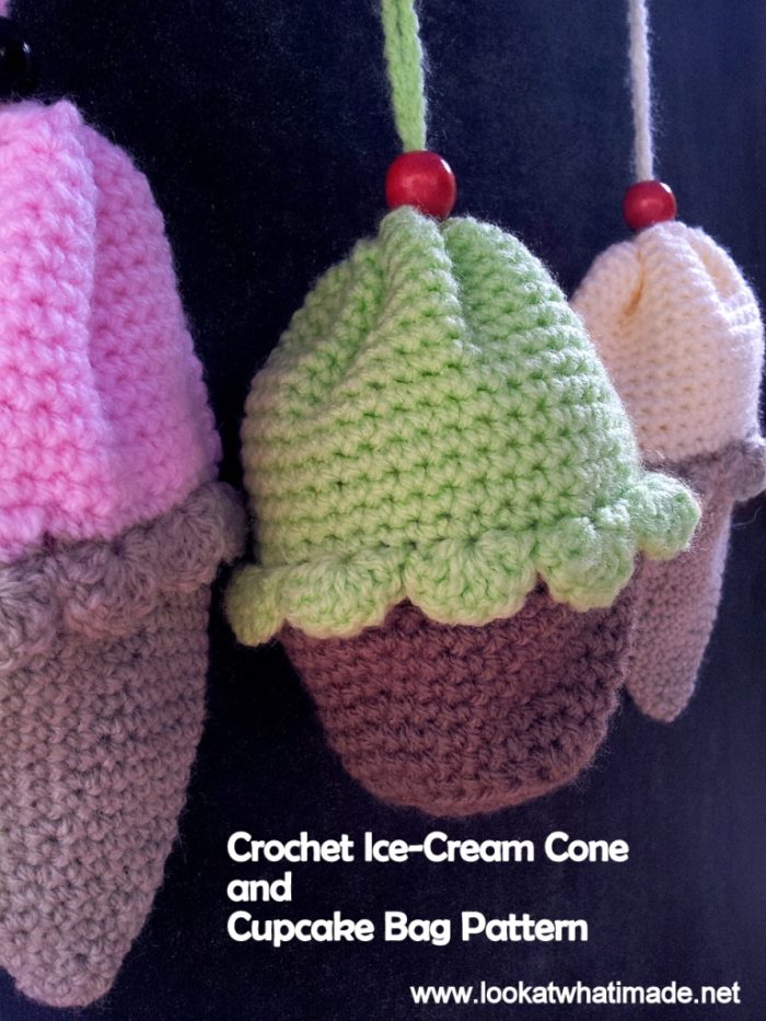 Crochet Ice-cream Cone Purse Cupcake (1)