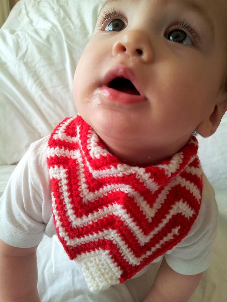 Crochet Chevron Bandana Bib Pattern