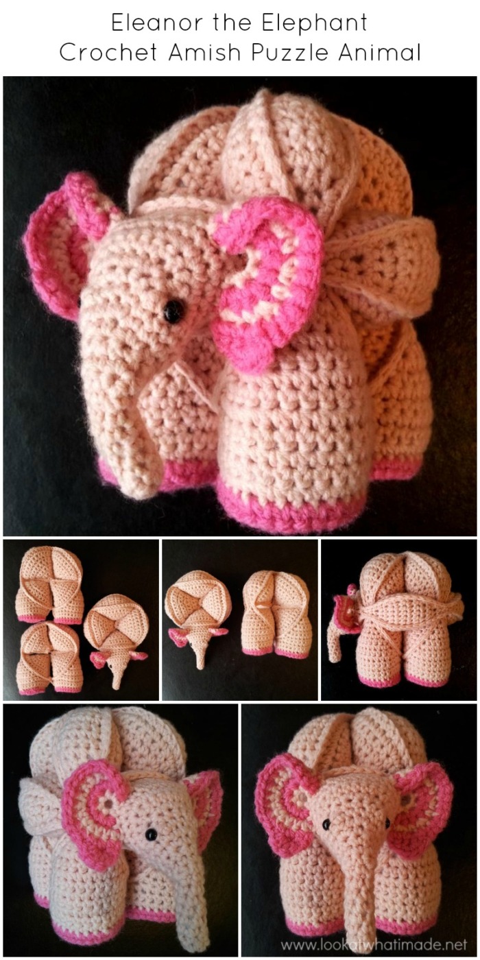 Eleanor the Elephant Crochet Amish Puzzle Ball by Lookatwhatimade