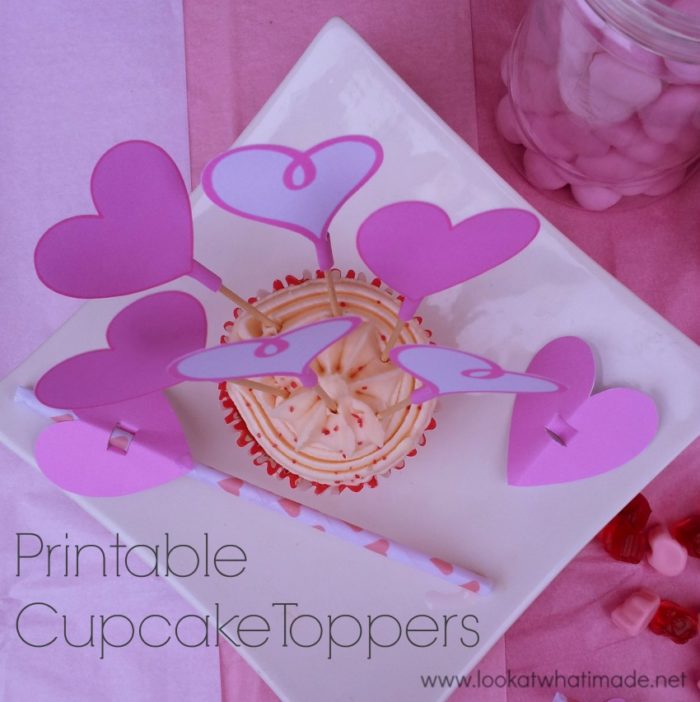 Heart Cupcake Topper Printables