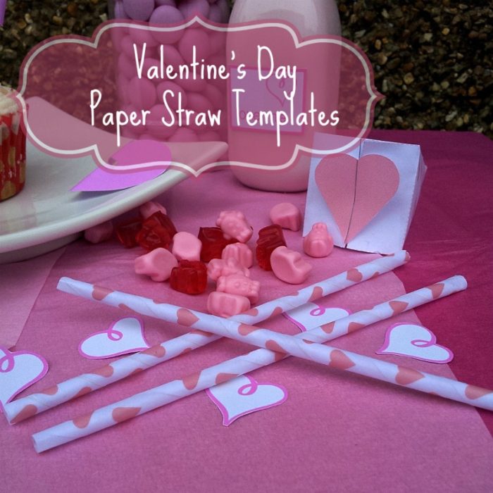Valentines Paper Straw Templates
