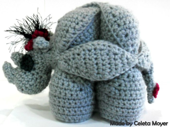 Rhinosaur Puzzle Crochet Bow and Fascinator 