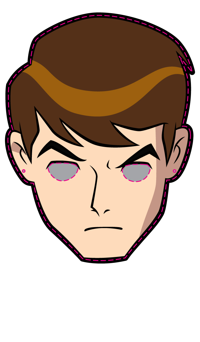 Ben 10 Face Coloured In