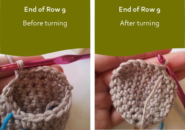 Crochet Short Rows Joining in the Round Running Stitch Marker