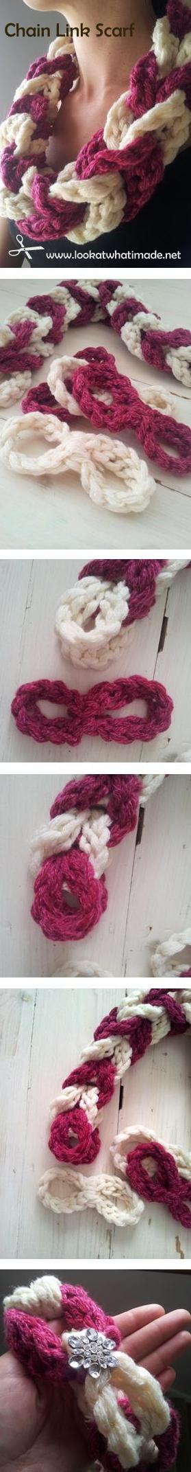 Crochet Chain Link Scarf