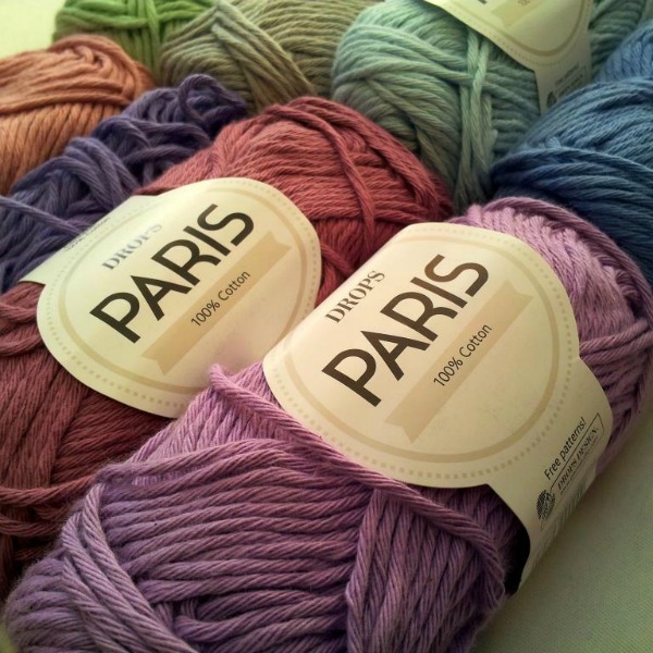 Worsted weight cotton yarn DROPS Paris, knitting yarn, crochet yarn, 50 g  -75 m