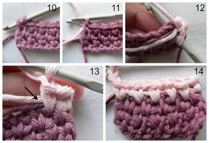Crochet Linen Stitch Changing Colour