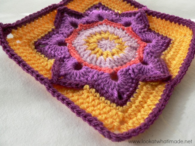 Eight Pointed Flower Crochet Square