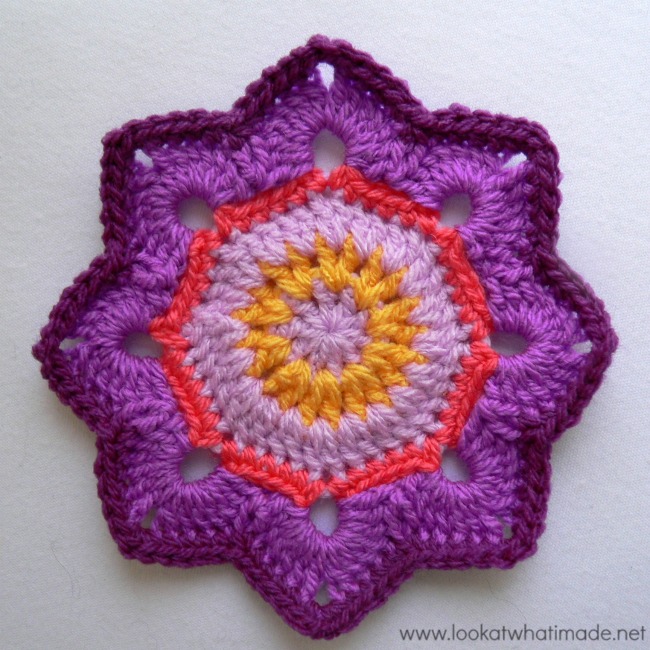 Eight Pointed Flower Crochet Square