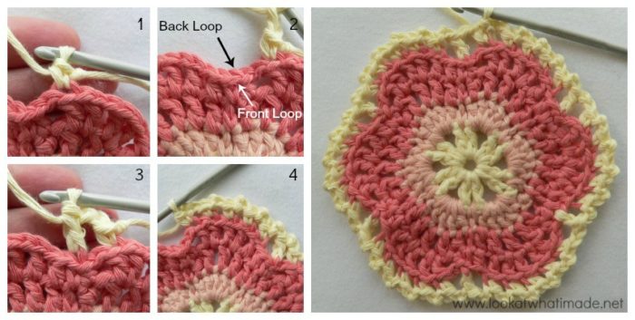 Lace Petals Crochet Square Photo Tutorial