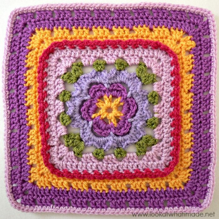 Veronica's Rose Crochet Square Photo Tutorial Lookatwhatimade