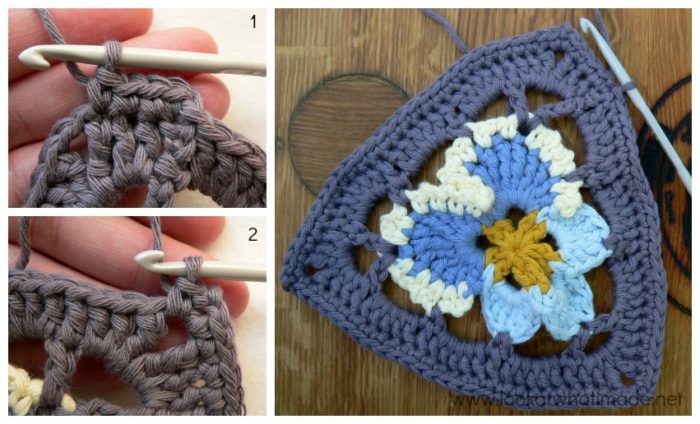 Granny's Crochet Pansy Triangle
