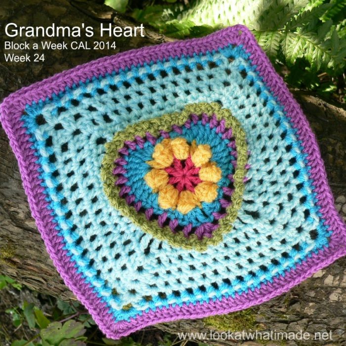 Grandma's Heart Square Block a Week CAL 2014