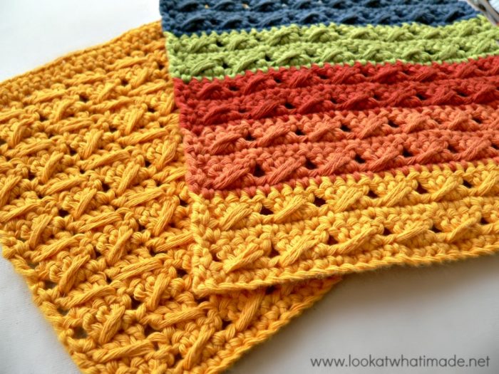 Crochet Cable Stitch Dishcloths
