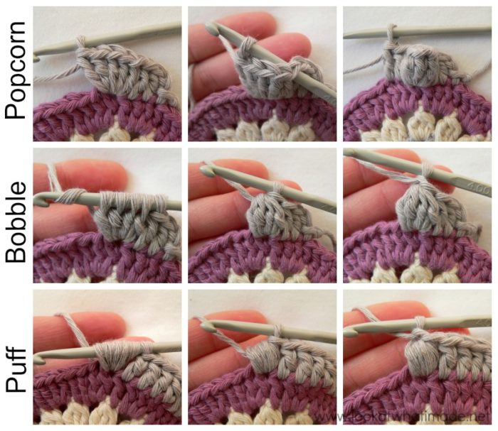 How to Crochet Popcorn Bobble Puff Stitch