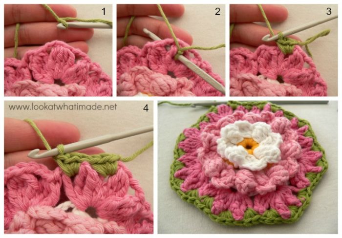 Water Lily Crochet Square Block a Week CAL 2014 Photo Tutorial