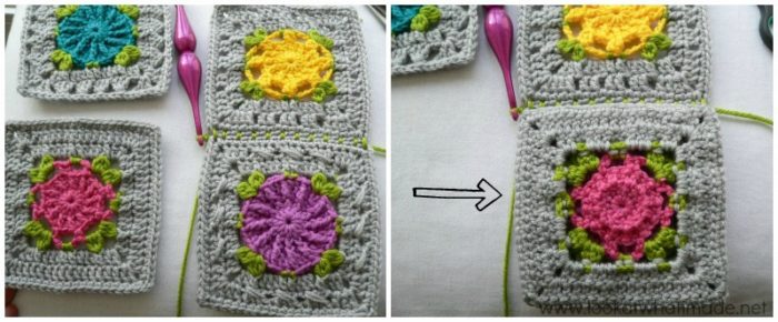 joining crochet squares diagonally