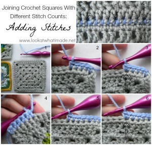 Joining Crochet Squares With Different Stitch Counts