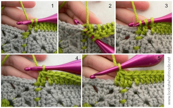 Joining Crochet Squares into Foursquares 3