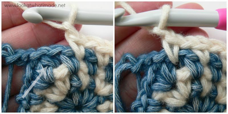 Two-colour Linen Stitch Crochet Square