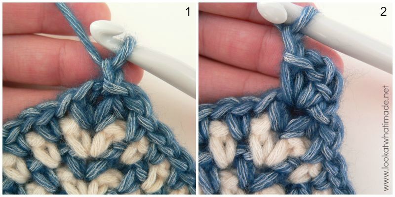 Two-colour Linen Stitch Crochet Square