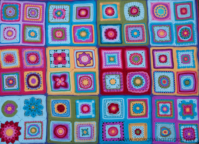 Colorful Crochet Afghan Squares