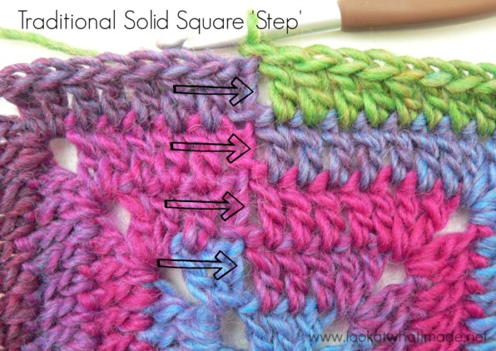Continuous Solid Square Crochet Square