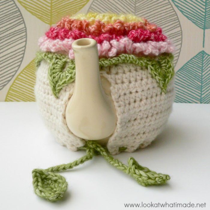 Little Box of Crochet Tea Cozy Floral Teacozy Lookatwhatimade