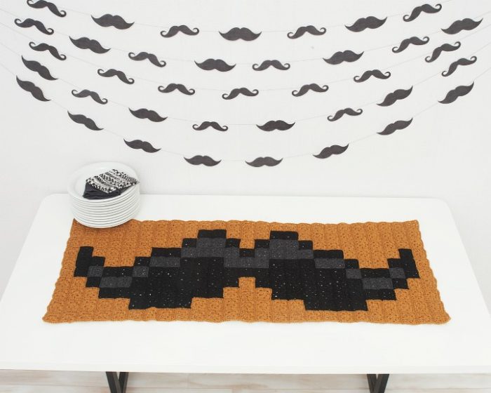 Movember Crochet Moustache Table Runner