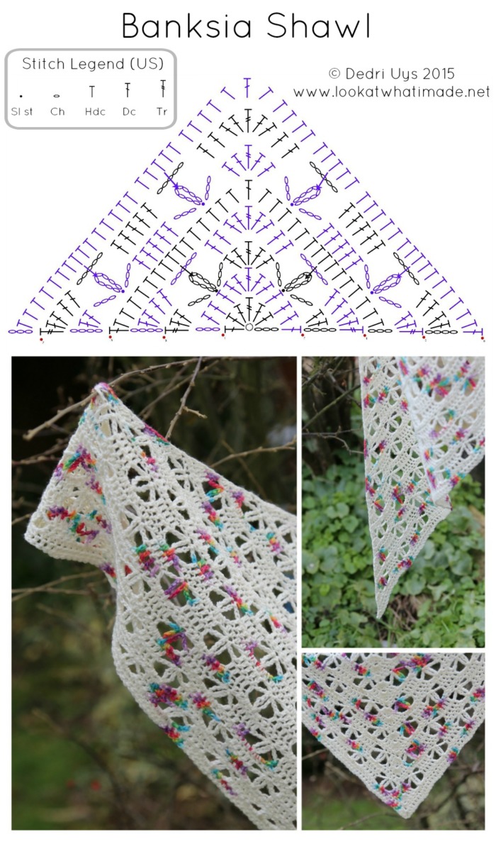 Banksia Shawl Free Crochet Pattern