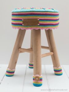 Scheepjes Sophie Stool Kit free crochet pattern stool cover
