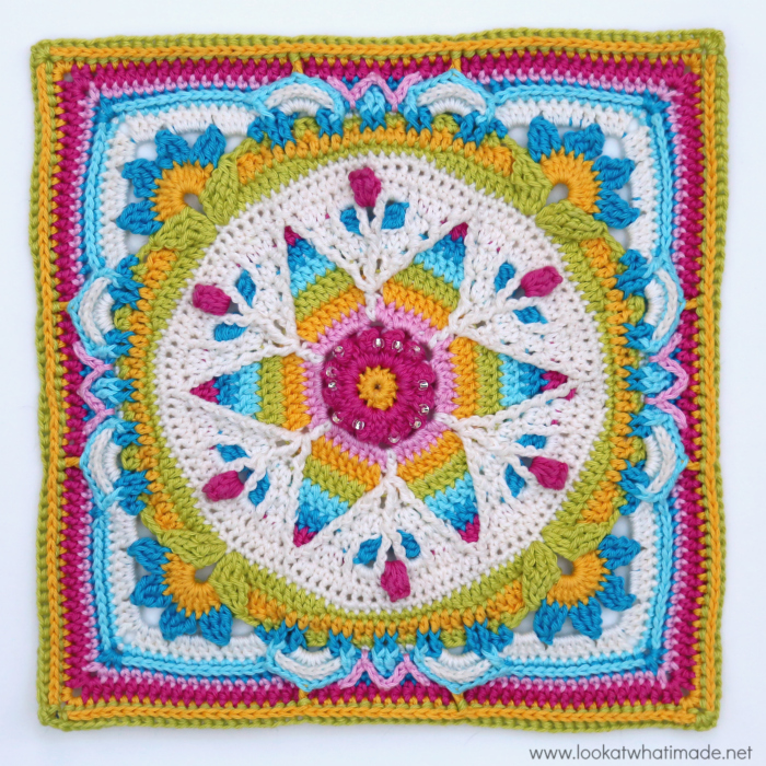 Mandala Crochet Square Easy Tutorial & Pattern - JSPCREATE