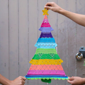 crochet christmas tree pattern colourful free tutorial photos