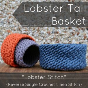 textured crochet basket with reverse single crochet linen stitch lobster stitch free tutorial pattern