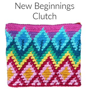 tapestry crochet bag colourful pattern free tutorial clutch