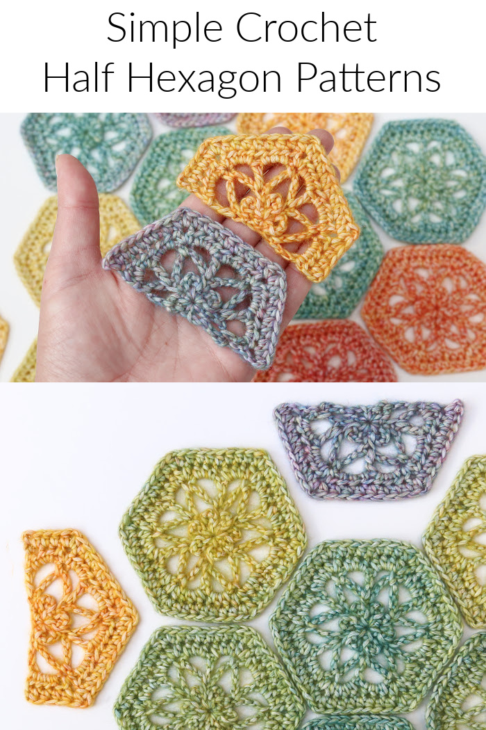 crochet lace half hexagon pattern