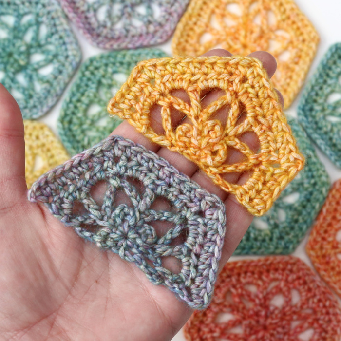 lace half hexagons crochet pattern
